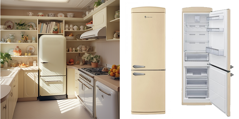 combina frigorifica retro crem 